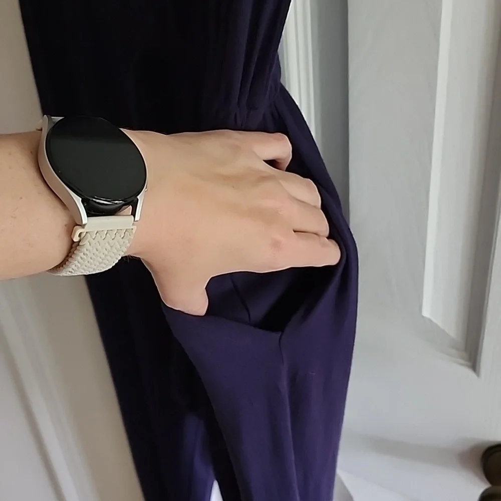 Navy Blue One Shoulder Jersey Jumpsuit - Picture 4 of 8